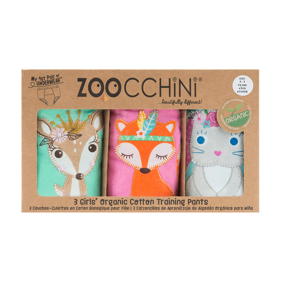 Zoocchini 3 Piece Organic Potty Training Pants Set – Woodland Princesses –  Infant Clothing, Safety Seat, Balance Bike